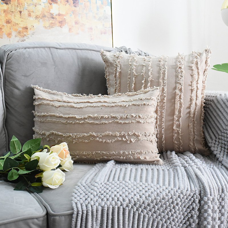Cut Floral Fringed Sofa Pillowcases - Image 6