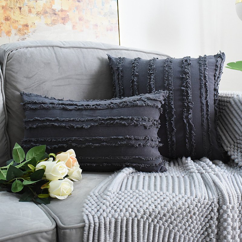 Cut Floral Fringed Sofa Pillowcases - Image 4