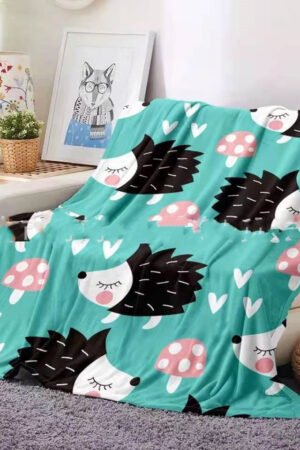 Flannel Blanket Hedgehog Coral Fleece Blanket