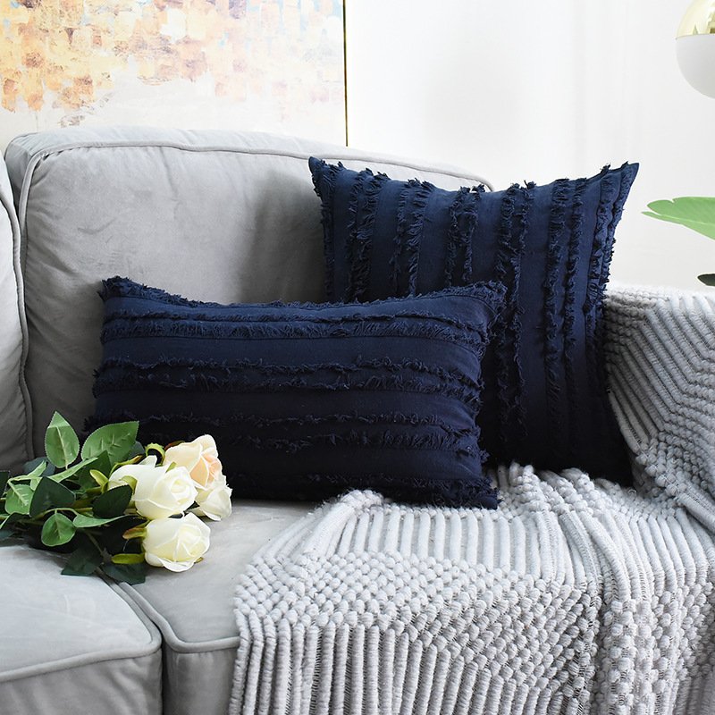 Cut Floral Fringed Sofa Pillowcases - Image 3