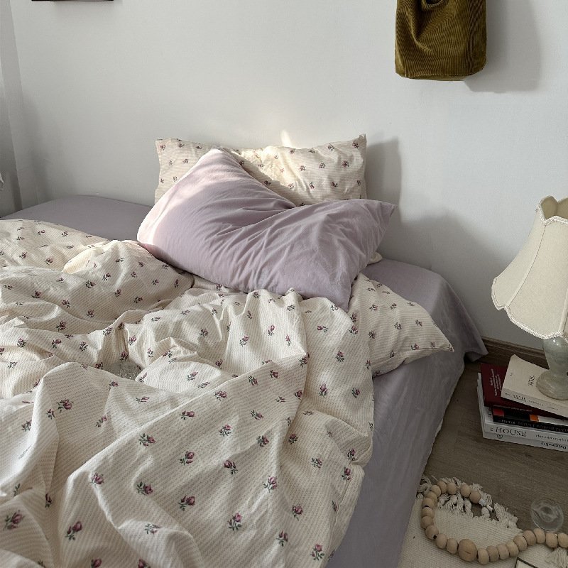 Cotton Bed Four Piece Set Of Sheets Duvet Covers Bed Sheets - Image 3