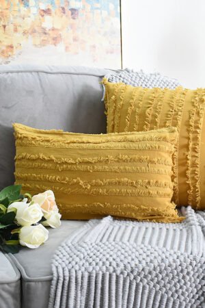 Cut Floral Fringed Sofa Pillowcases