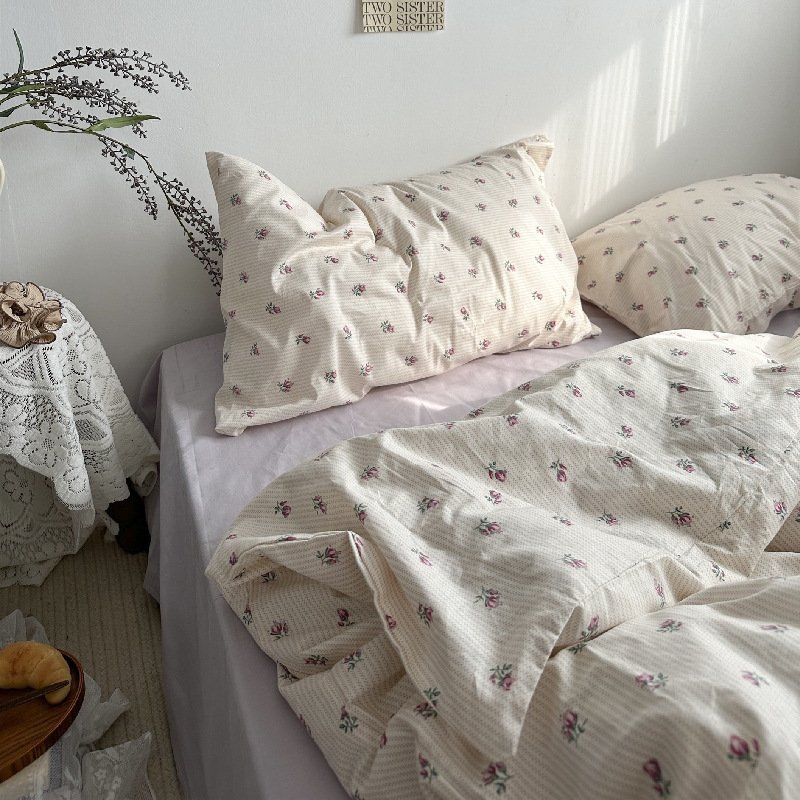Cotton Bed Four Piece Set Of Sheets Duvet Covers Bed Sheets - Image 5