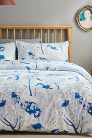100 Cotton Soft Bed Sheets And Duvet Covers Original New Chinese-style Blue Print