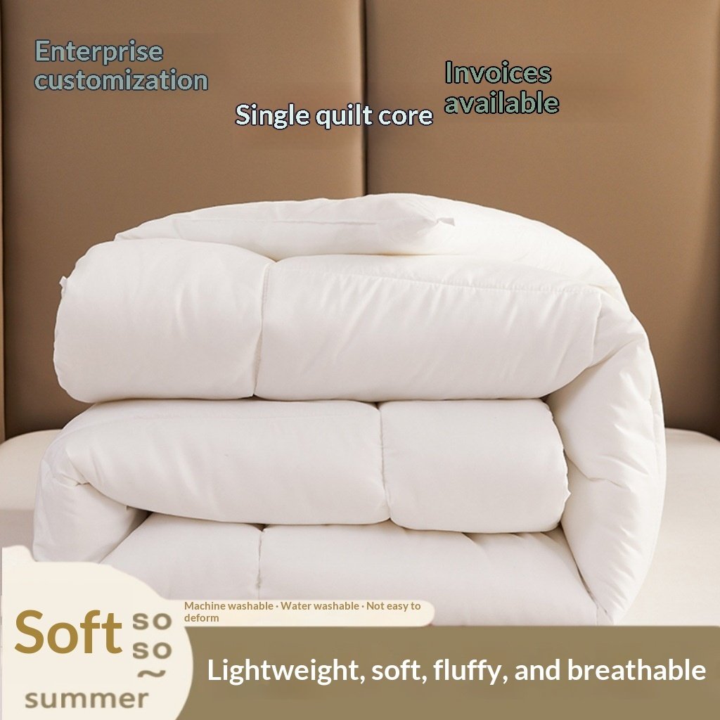 Pure White Hotel Comforters Four-season Duvet Inserts Summer Cooling Quilts Guesthouse And Hotel Cotton Quilts - Image 2