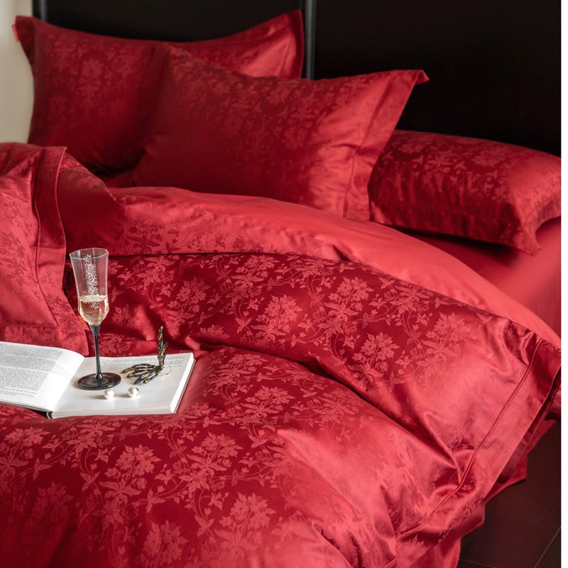 Modern Entry Lux Style Cotton Jacquard Wedding Four-piece Set - Image 8