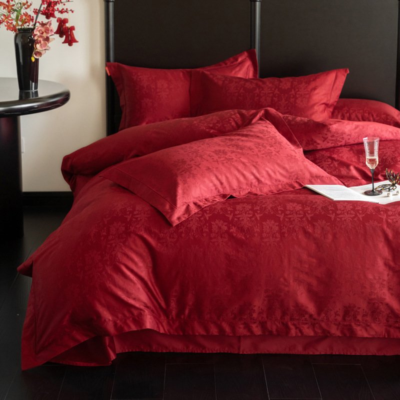 Modern Entry Lux Style Cotton Jacquard Wedding Four-piece Set - Image 2