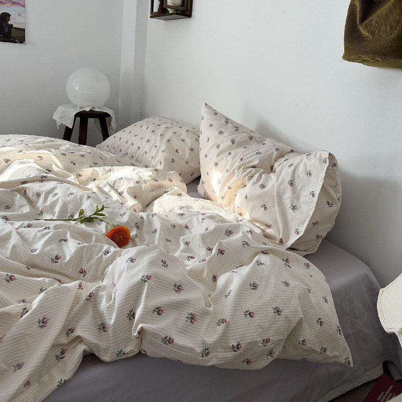 Cotton Bed Four Piece Set Of Sheets Duvet Covers Bed Sheets - Image 6