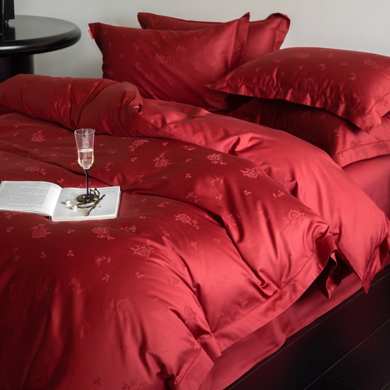 Modern Entry Lux Style Cotton Jacquard Wedding Four-piece Set - Image 6